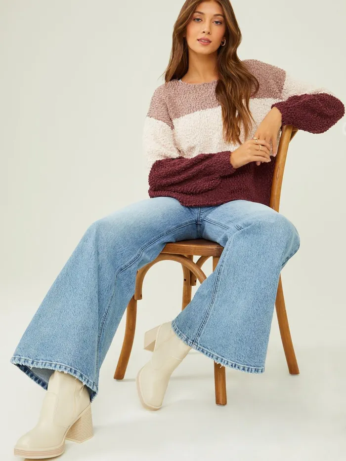 Women Macie Popcorn Sweater Burgundymulti Altar039d State Sweaters