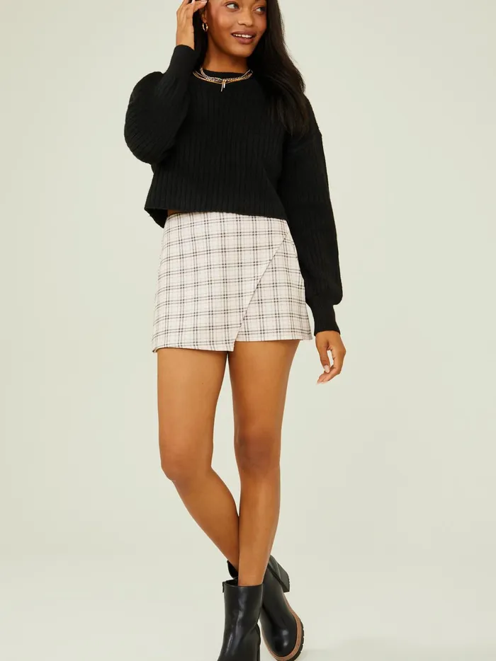 Women Mackenzie Ribbed Cropped Sweater Black Altar039d State Sweaters