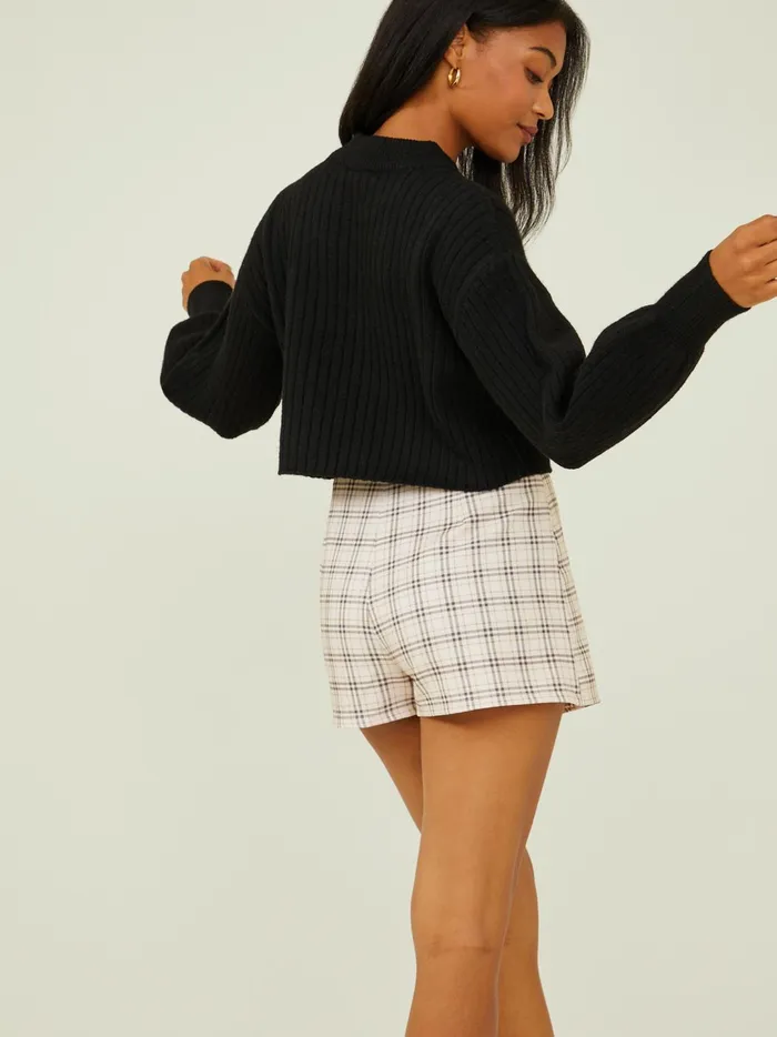 Women Mackenzie Ribbed Cropped Sweater Black Altar039d State Sweaters