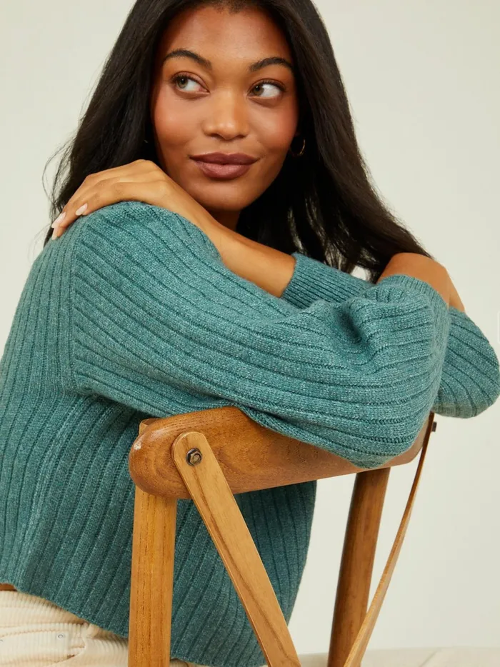Women Mackenzie Ribbed Cropped Sweater Silverpine Altar039d State Sweaters