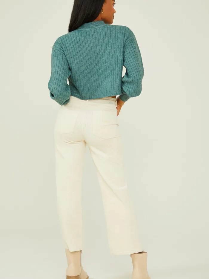 Women Mackenzie Ribbed Cropped Sweater Silverpine Altar039d State Sweaters