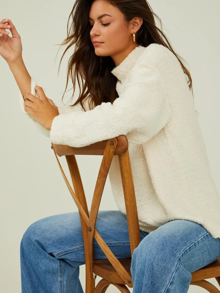 Women Mae Mock Neck Tunic Sweater Cream Altar039d State Sweaters