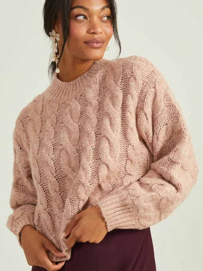 Women Maeve Cable Knit Sweater Taupe Altar039d State Sweaters