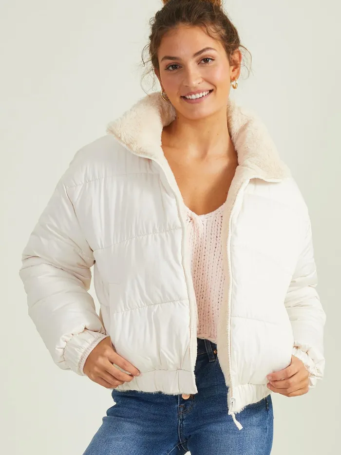 Women Maia Reversible Puffer Jacket Cream Altar039d State Jackets
