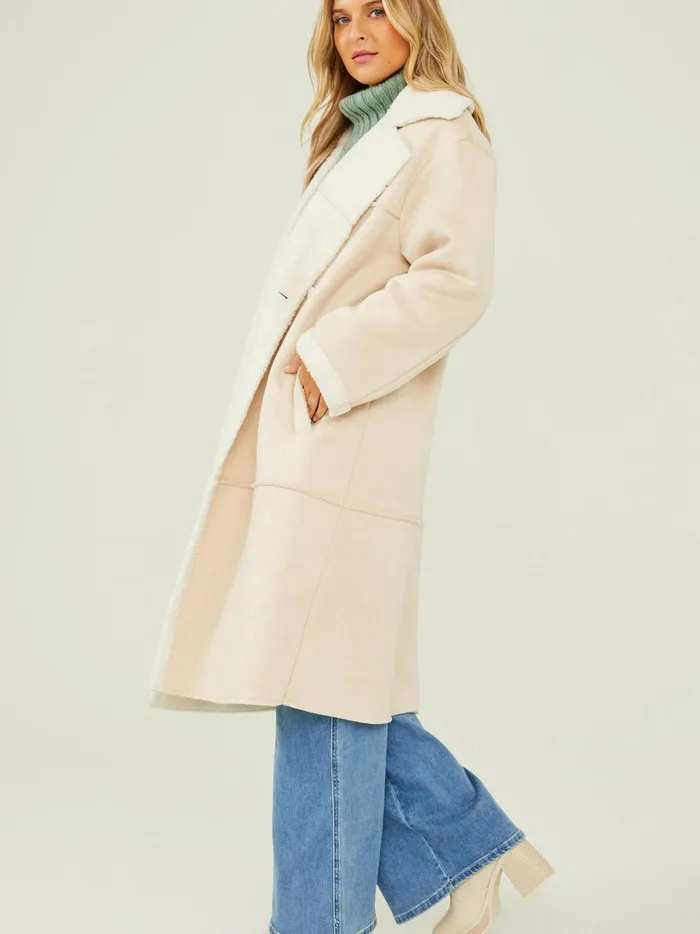 Women Margot Sherpa Trim Coat Ecru Altar039d State Jackets