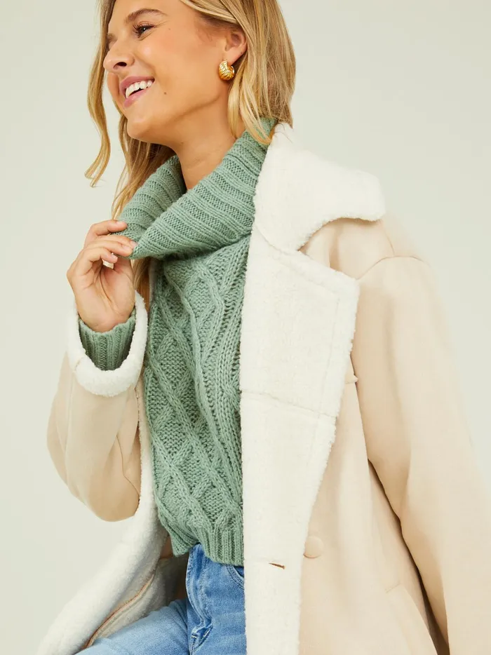 Women Margot Sherpa Trim Coat Ecru Altar039d State Jackets