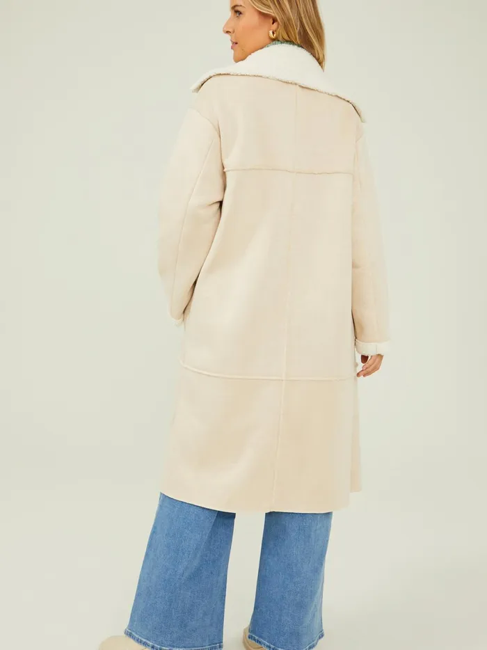 Women Margot Sherpa Trim Coat Ecru Altar039d State Jackets