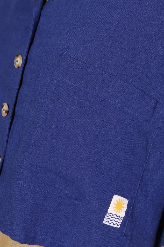 Women Maxim Linen Shirt Cobalt LF Markey Tops