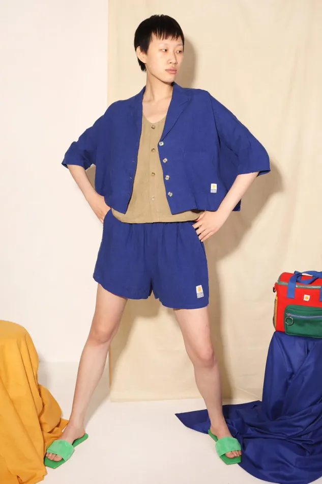 Women Maxim Linen Shirt Cobalt LF Markey Tops