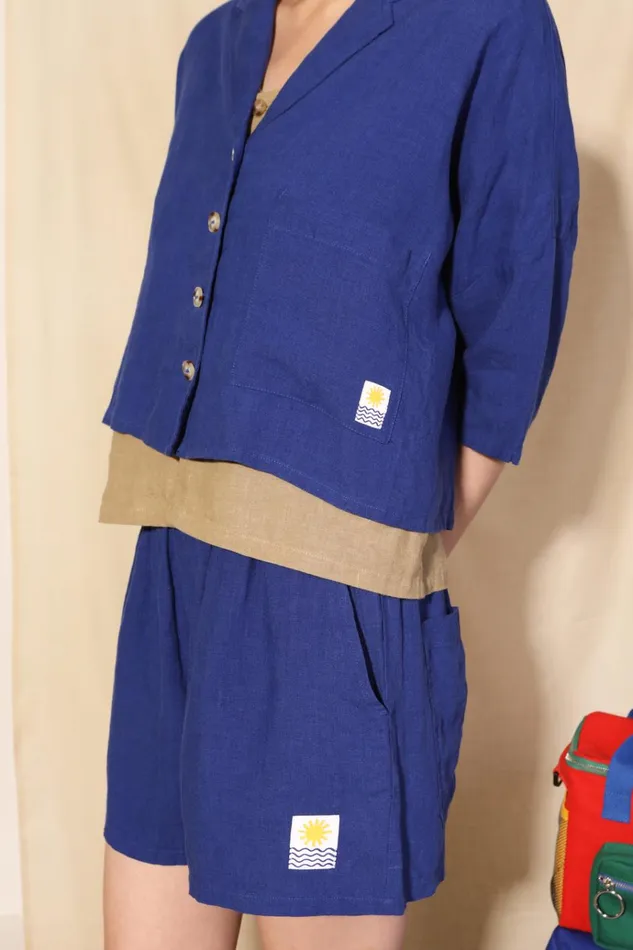 Women Maxim Linen Shirt Cobalt LF Markey Tops