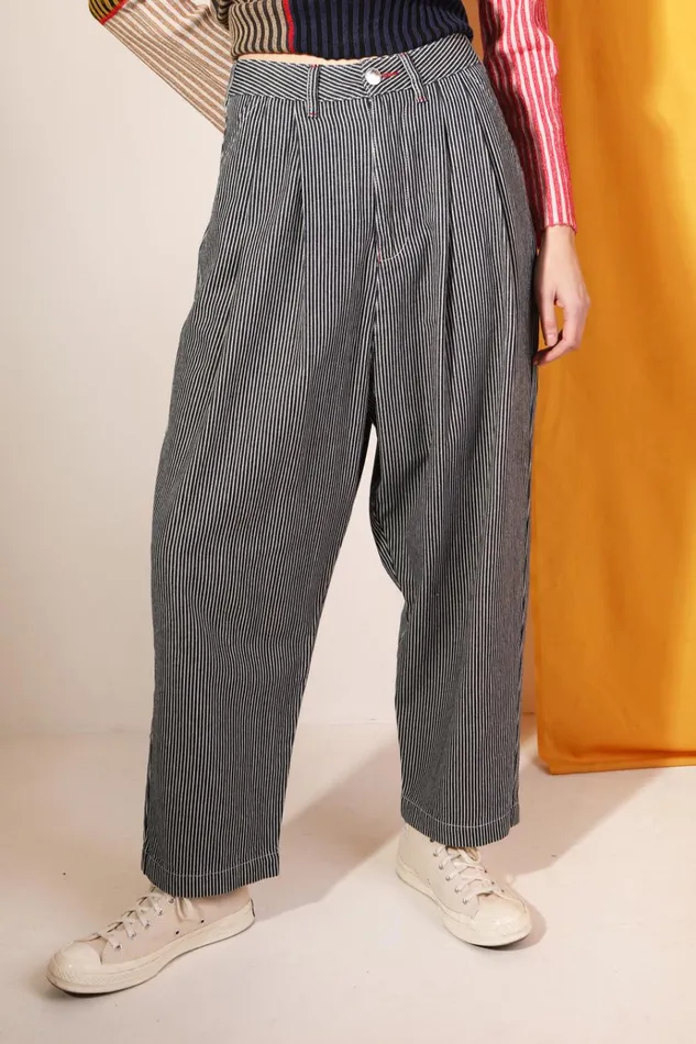 Women Mega Slacks Indigo Stripe LF Markey Trousers