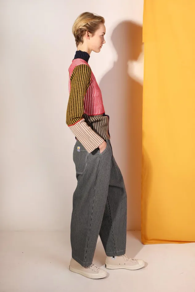 Women Mega Slacks Indigo Stripe LF Markey Trousers
