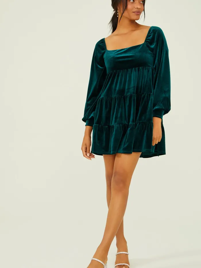 Women Melody Velvet Dress Emerald Altar039d State Casual