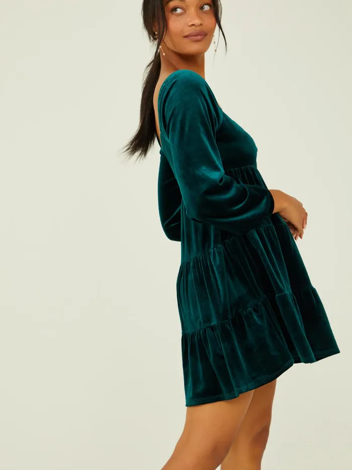 Women Melody Velvet Dress Emerald Altar039d State Casual