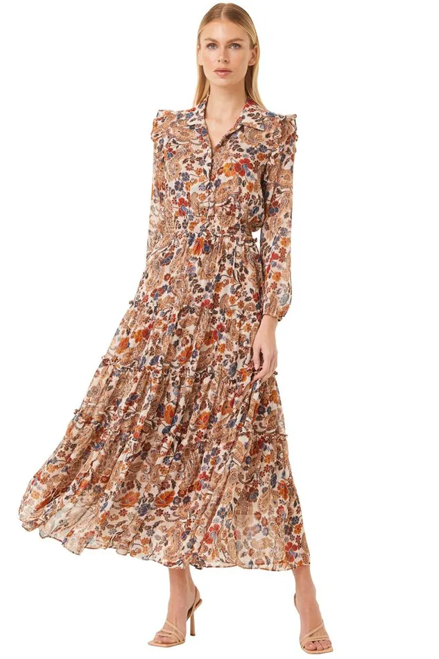 Women MISA Los Angeles Dresses AHREANA DRESS Coco Lurex Paisley