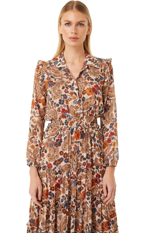 Women MISA Los Angeles Dresses AHREANA DRESS Coco Lurex Paisley