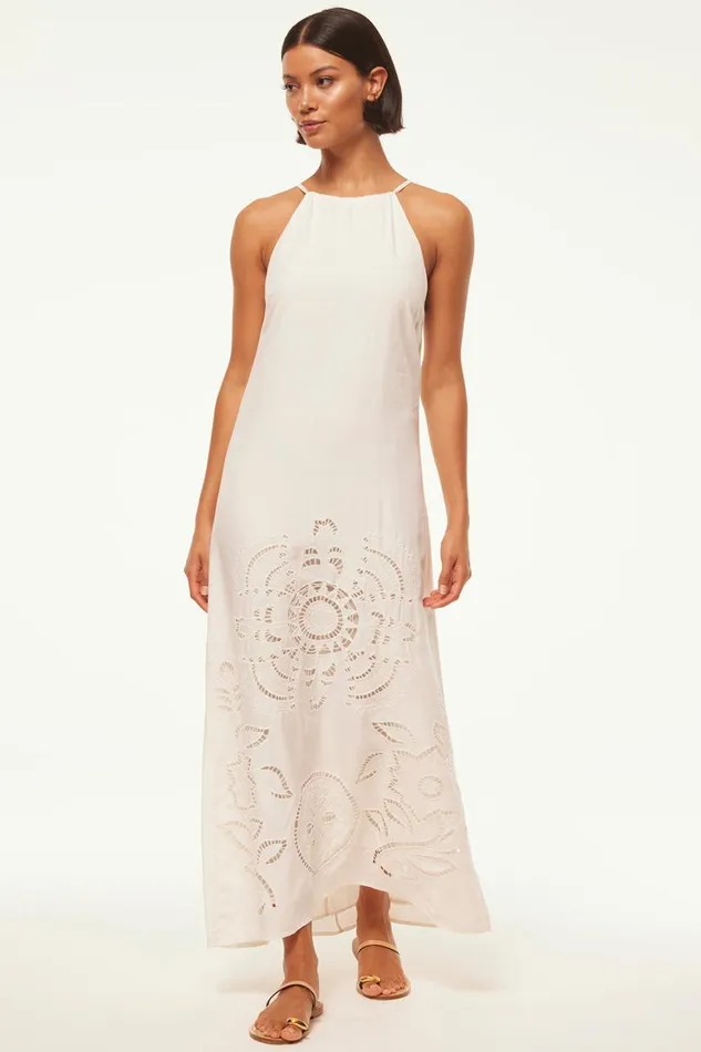 Women MISA Los Angeles Dresses ALEJANDRA DRESS Canary Eyelet