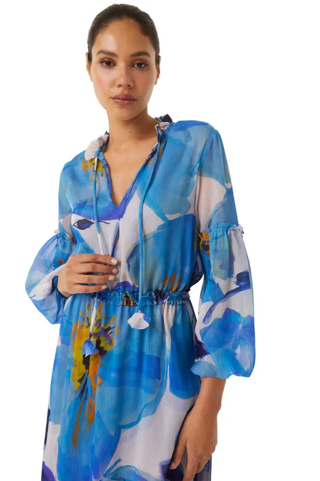 Women MISA Los Angeles Dresses AMATA DRESS Blue Poppy