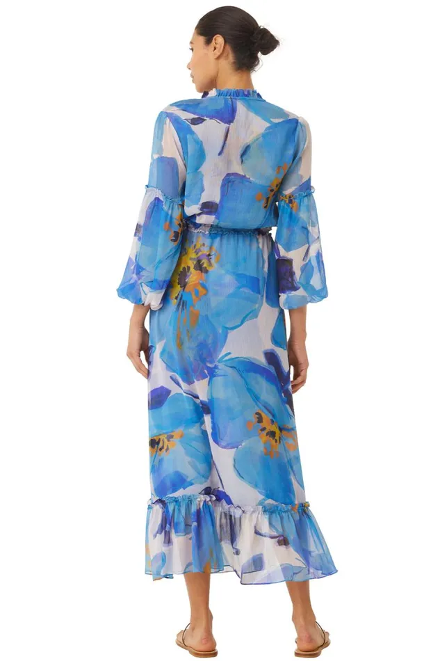 Women MISA Los Angeles Dresses AMATA DRESS Blue Poppy
