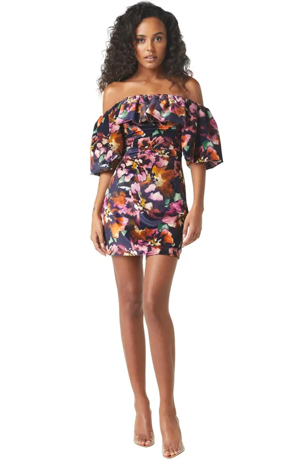 Women MISA Los Angeles Dresses ANETTA DRESS Libra Fleur Velvet