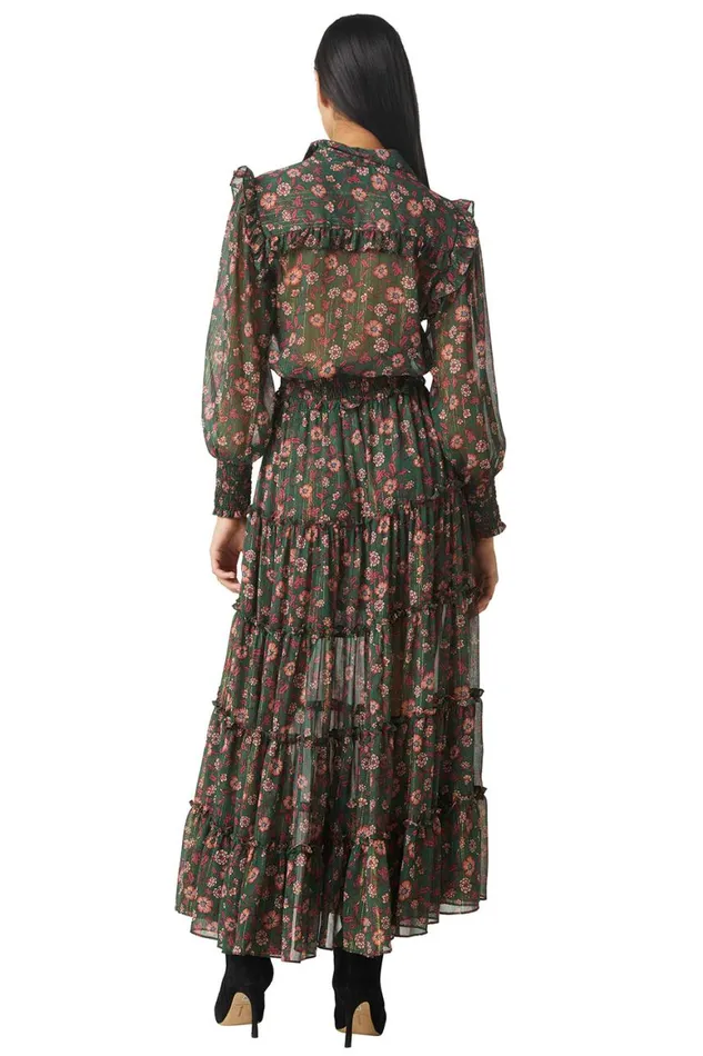 Women MISA Los Angeles Dresses AYDENIZ DRESS Evergreen Blooms