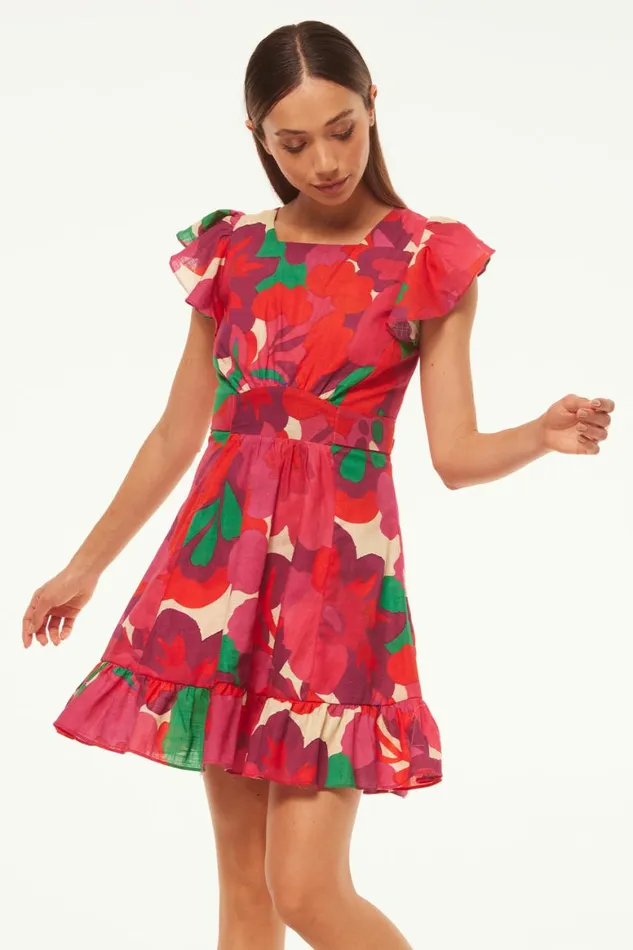 Women MISA Los Angeles Dresses BELINDA DRESS Flora Rosada