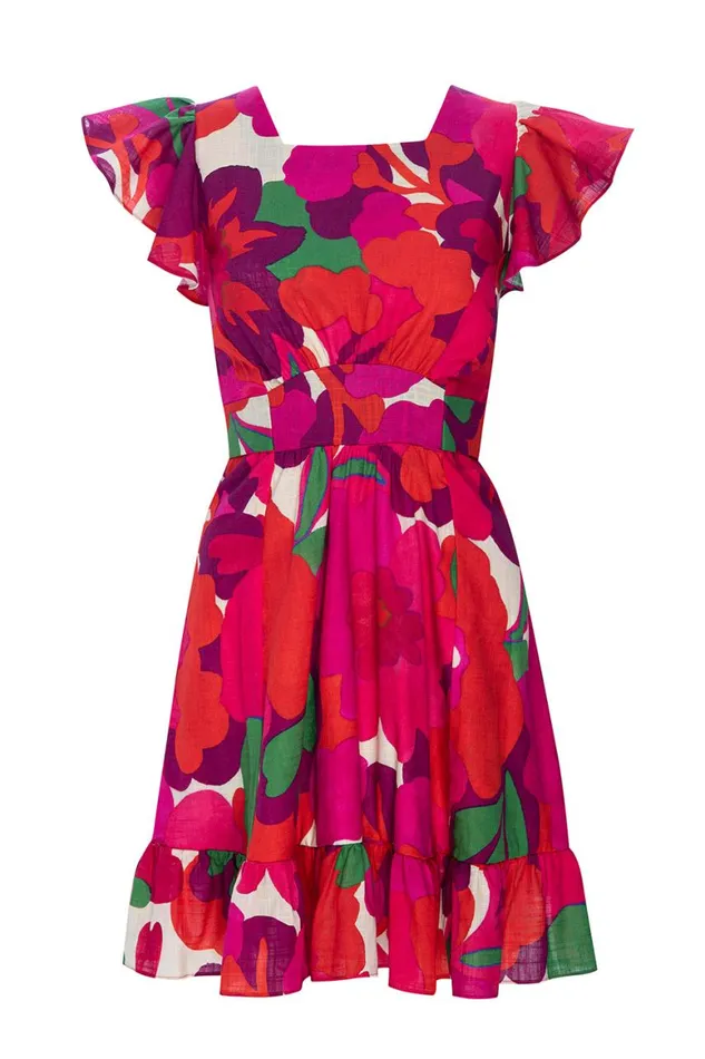 Women MISA Los Angeles Dresses BELINDA DRESS Flora Rosada