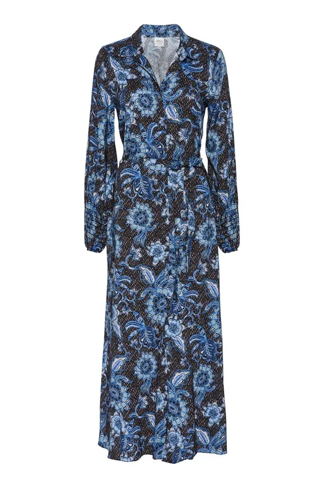 Women MISA Los Angeles Dresses BETTINA DRESS Blue Sunflower