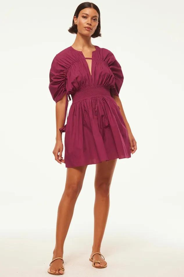 Women MISA Los Angeles Dresses CAMILA DRESS Orchid Cotton Poplin
