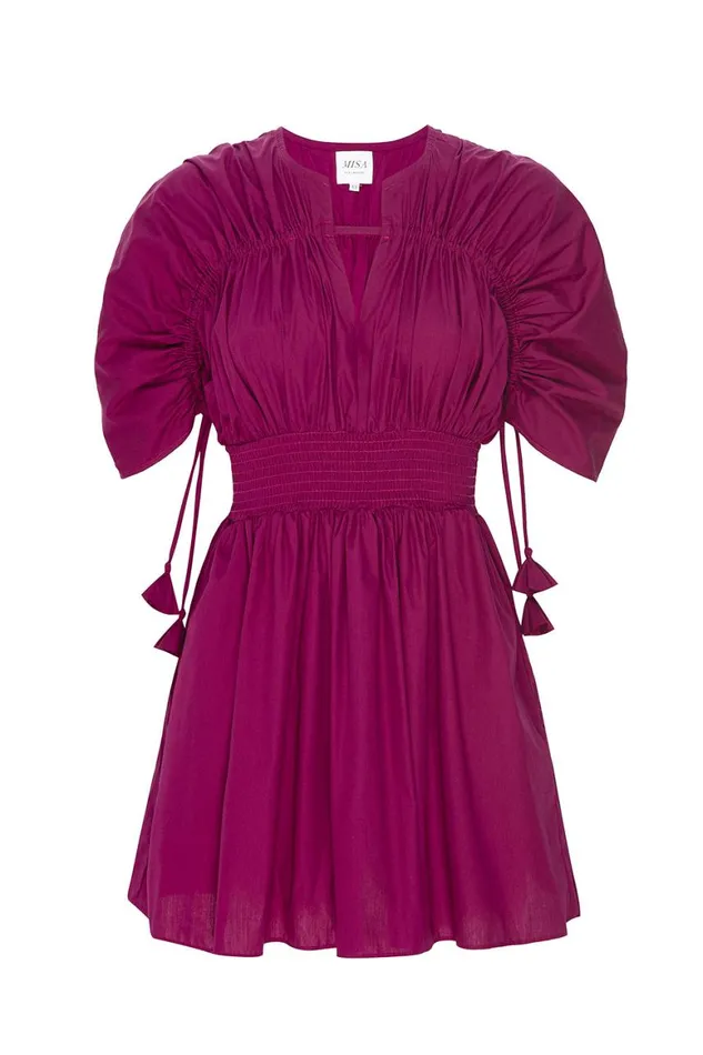 Women MISA Los Angeles Dresses CAMILA DRESS Orchid Cotton Poplin