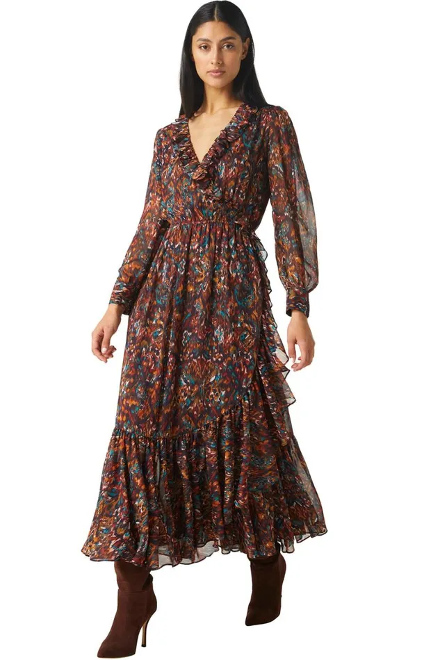 Women MISA Los Angeles Dresses CHARLOTTE DRESS Peacock Abstract