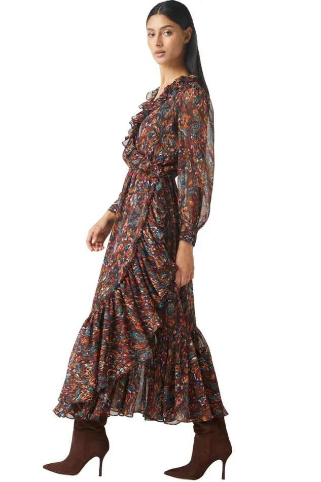 Women MISA Los Angeles Dresses CHARLOTTE DRESS Peacock Abstract