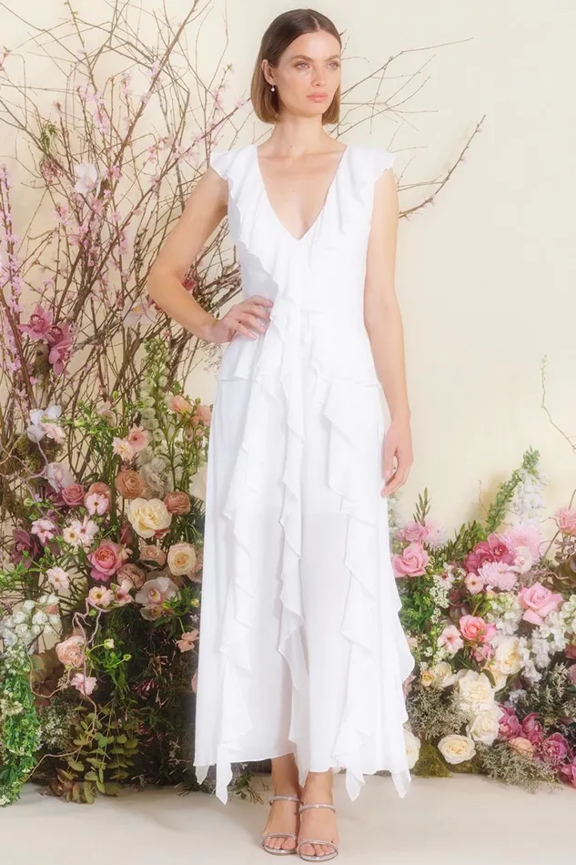Women MISA Los Angeles Dresses CLAUDITA DRESS White