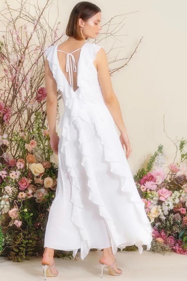 Women MISA Los Angeles Dresses CLAUDITA DRESS White