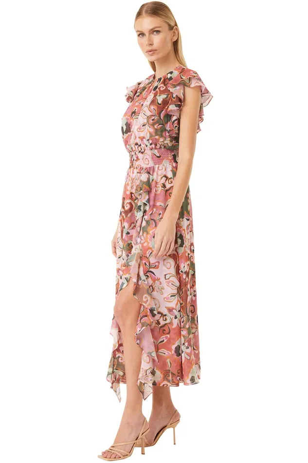 Women MISA Los Angeles Dresses DALITA DRESS Resort Batik Chiffon