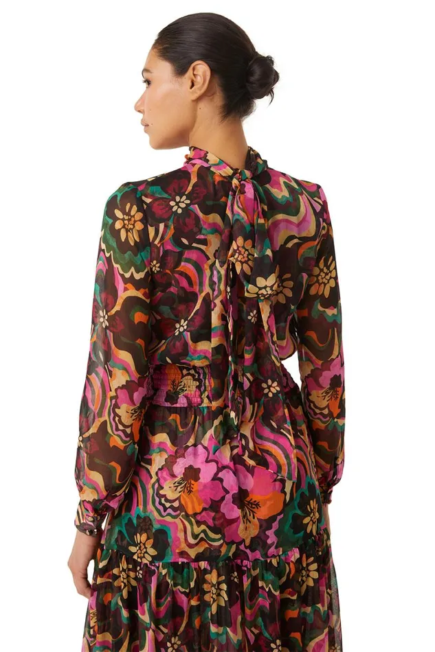 Women MISA Los Angeles Dresses DAPHNE DRESS Flora Groove Chiffon