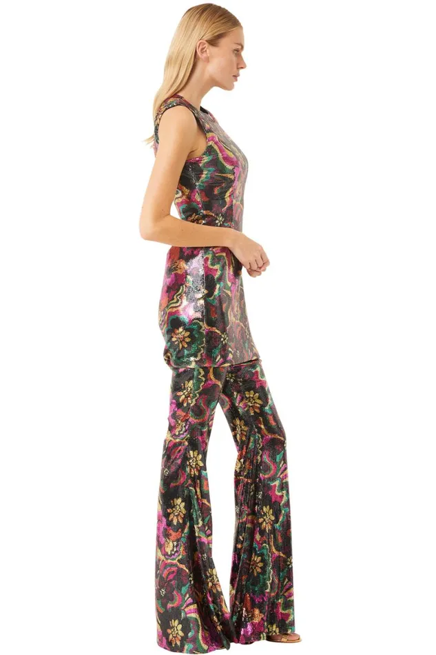 Women MISA Los Angeles Dresses EDIE DRESS Flora Groove Sequin