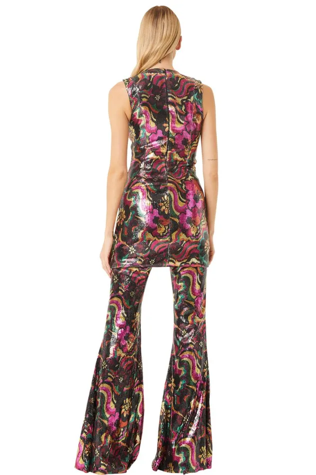Women MISA Los Angeles Dresses EDIE DRESS Flora Groove Sequin