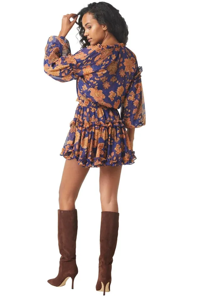 Women MISA Los Angeles Dresses ELENA DRESS Blue Marigold