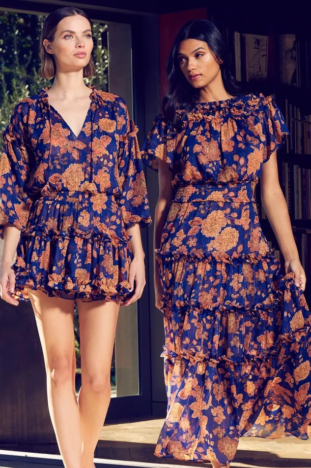 Women MISA Los Angeles Dresses ELENA DRESS Blue Marigold