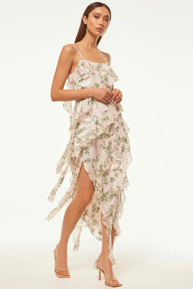 Women MISA Los Angeles Dresses FLORENCE DRESS White Sage Botanica Mix