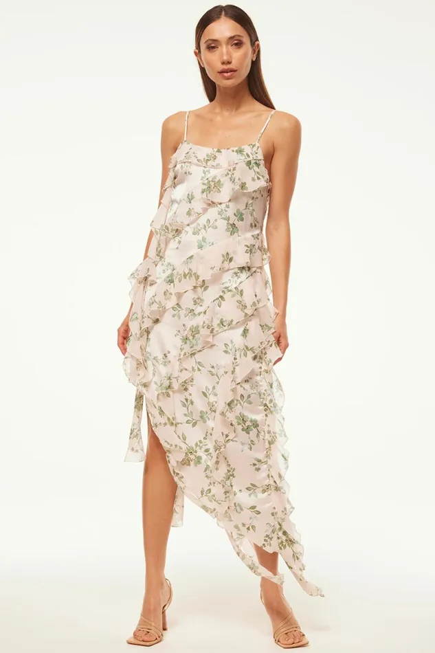Women MISA Los Angeles Dresses FLORENCE DRESS White Sage Botanica Mix