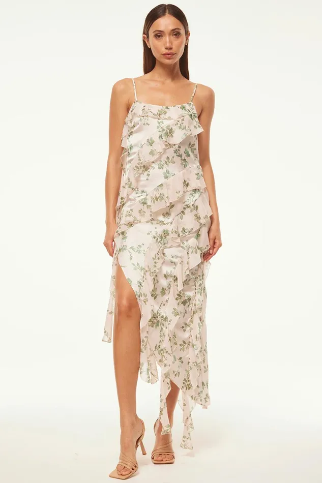 Women MISA Los Angeles Dresses FLORENCE DRESS White Sage Botanica Mix
