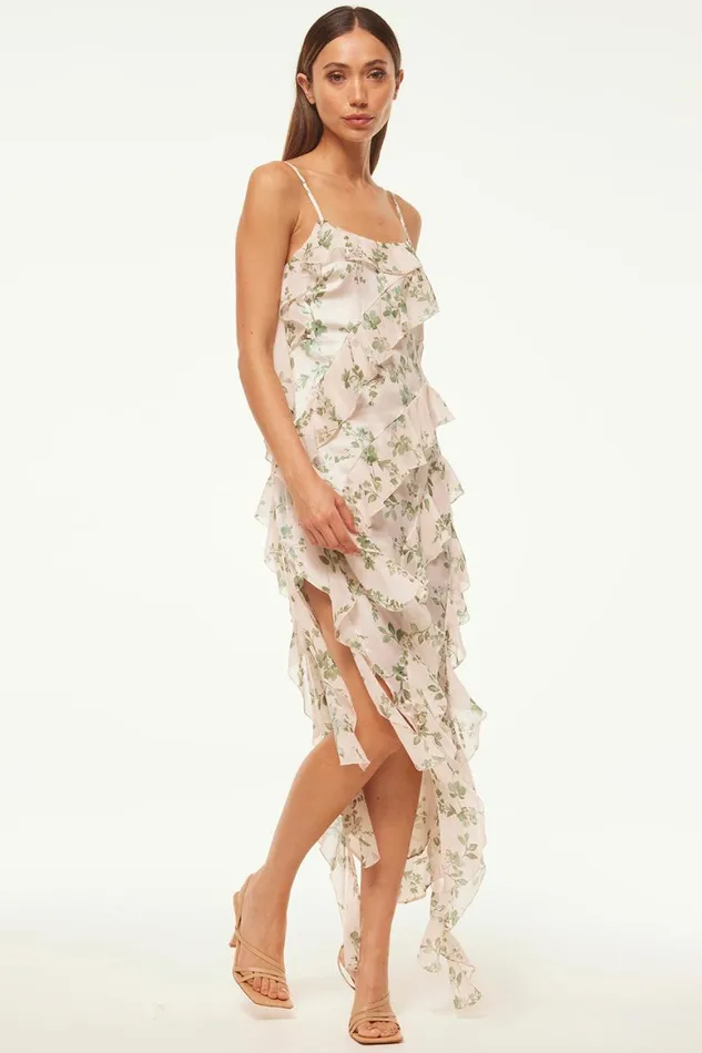 Women MISA Los Angeles Dresses FLORENCE DRESS White Sage Botanica Mix