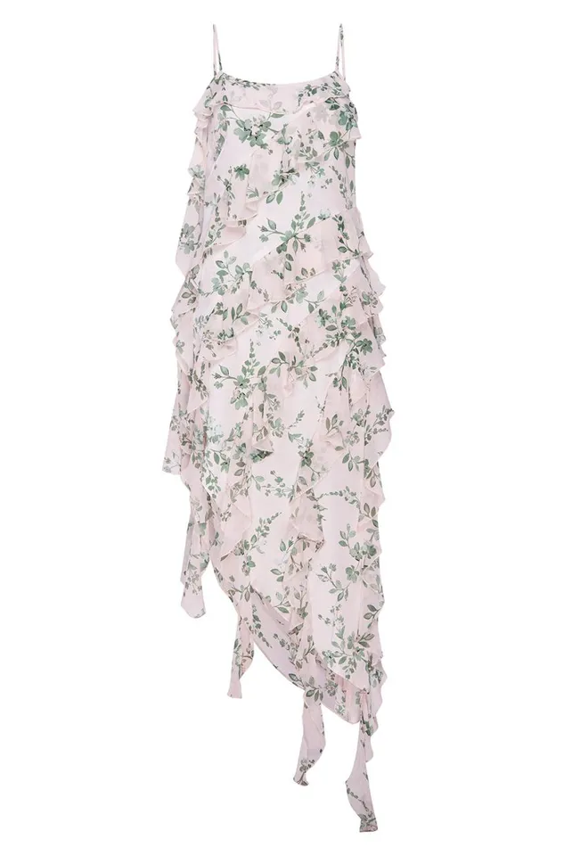 Women MISA Los Angeles Dresses FLORENCE DRESS White Sage Botanica Mix