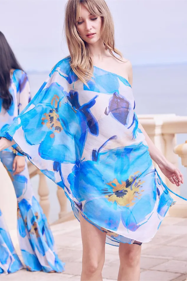 Women MISA Los Angeles Dresses HERA DRESS Blue Poppy