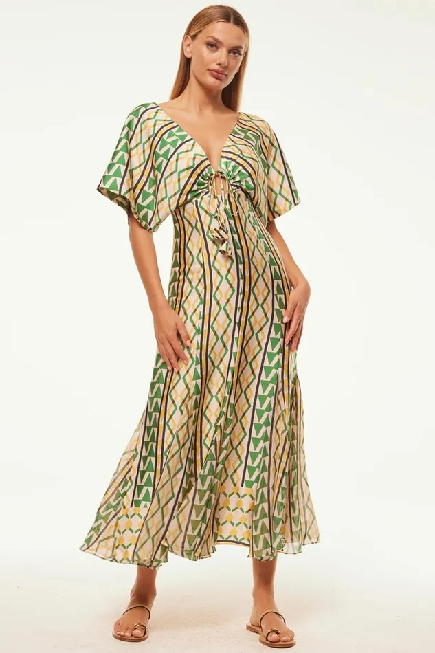 Women MISA Los Angeles Dresses IRENA DRESS Limoncello Geo Mix