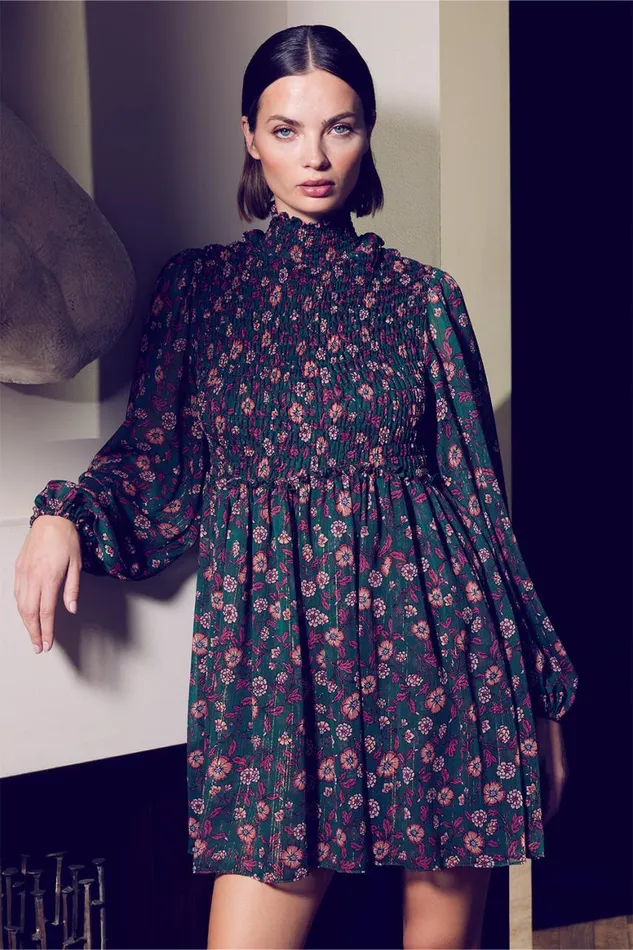 Women MISA Los Angeles Dresses JESSA DRESS Evergreen Blooms
