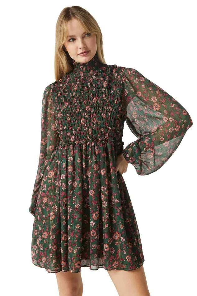Women MISA Los Angeles Dresses JESSA DRESS Evergreen Blooms