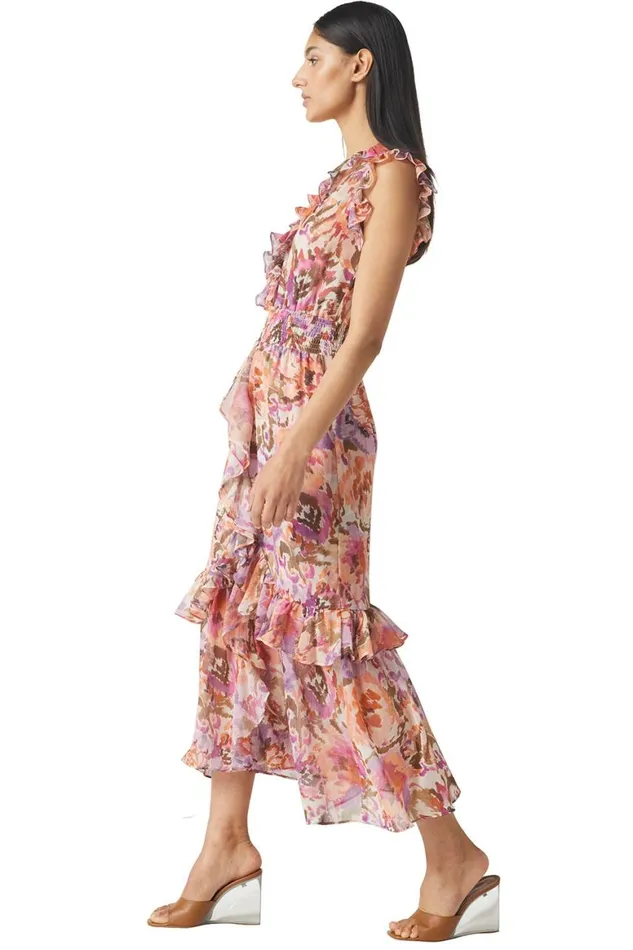 Women MISA Los Angeles Dresses KIDADA DRESS Sunset Blooms